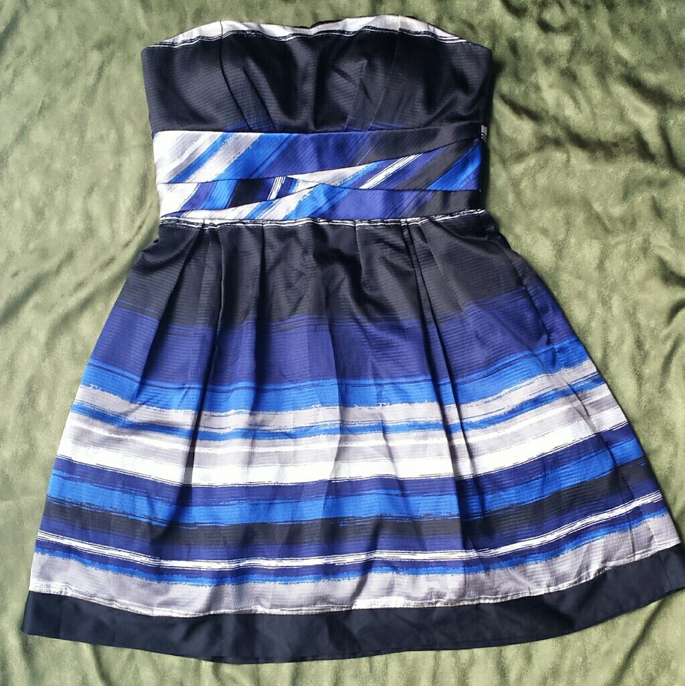 silky strapless cocktail dress